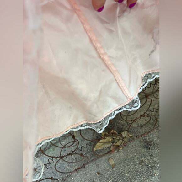 Vintage 80s ZumZum Peach Ruffle Lace Pickups Miss Peach Bo Peep Gown Dress 5/6 - Picture 10 of 11